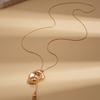 Simple geometric irregular round pendant sweater chain necklace