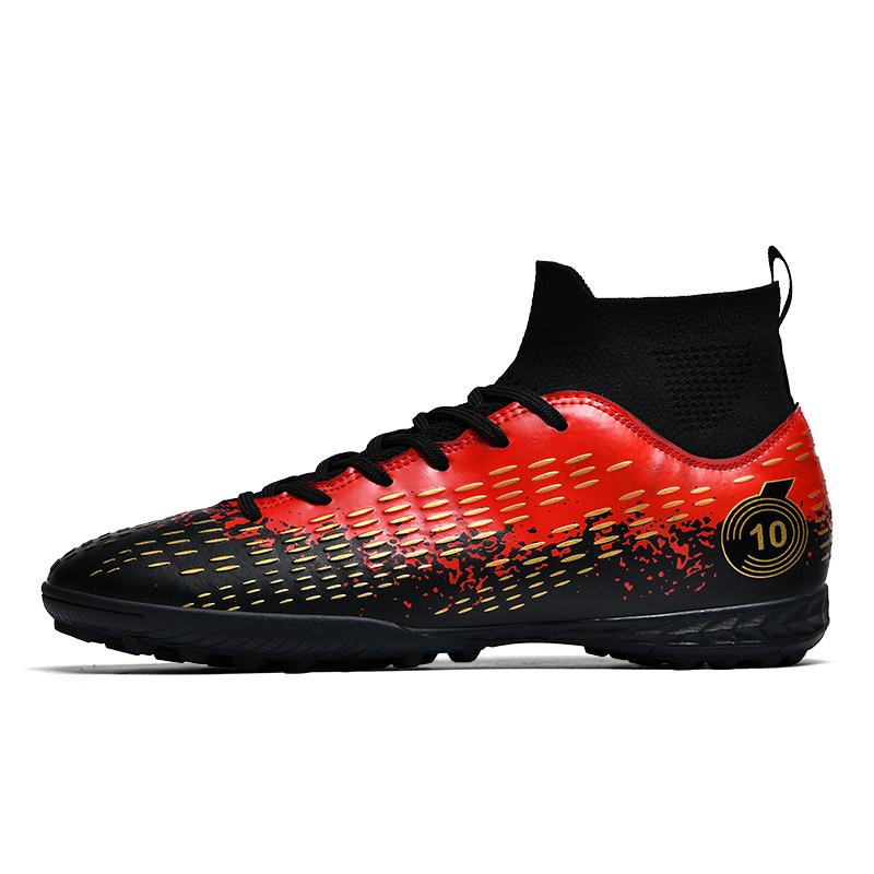 Pro Society Football Boot Men Field Training TF/FG Soccer Shoes Jigh-top Turf Non-slip Childrens Football Shoes for Kids