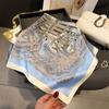 Luxury Retro Design Print Scarf Women Silk Scarves Bandana Hijab Neckerchief Shawl Kerchief Hair Band Foulard Lady