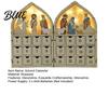 Advent Calendar with Drawers 24 Days Wooden Nativity LED Lights Foldable Christmas Countdown Boxwood Keepsake Gift Calendar House Shape Surprise