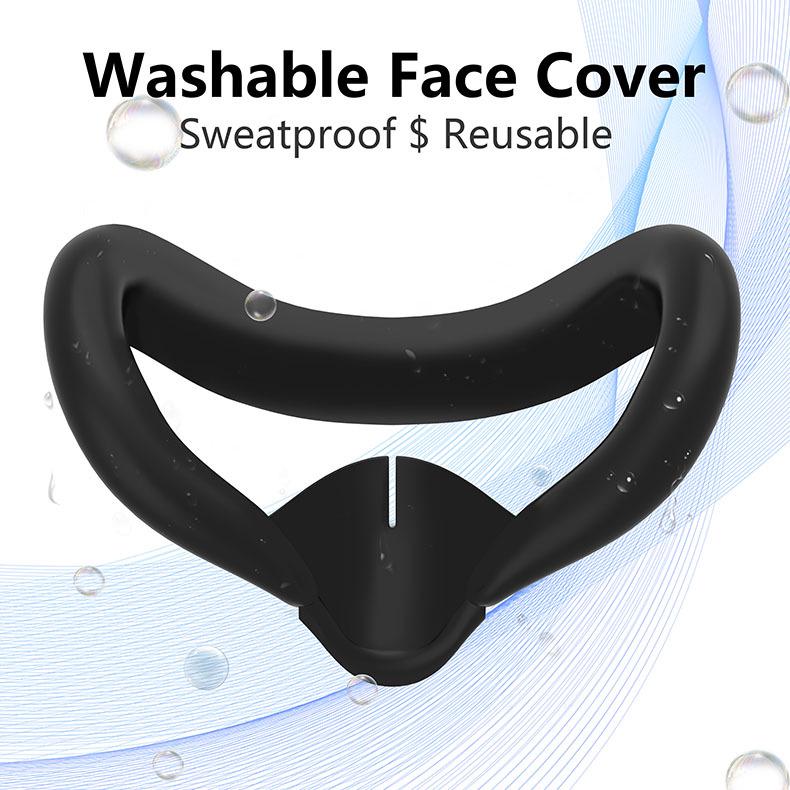 MetaQuest 3 Retractable VR Eye Mask - Light-Blocking, Waterproof, Sweatproof, Silicone Face Shield