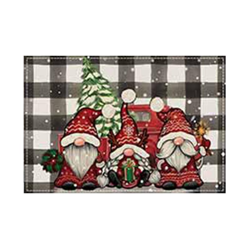 Christmas Snowman & Snowflake Plaid Insulated Placemat - Festive Table Decoration