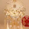 Golden Xiuhe Round Wedding Fan DIY Kit – Chinese Handmade Bridal Fan, Ancient Style