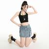 Retro Workwear Anti-exposure Denim Skirt for Women In Summer New A-line High-waisted Slim Hot Girl Short Skirt
