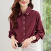 Collar Craft Embroidery Versatile Top Womens Autumn Clothing Premium Single Color Relaxed Fit Long Sleeve Top Jacket Women