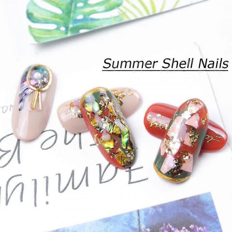 Abalone Shell Fragments for Nail Art (Style 2), Multicolor Irregular Shells, Abalone Shell Nail Art Slices Manicure