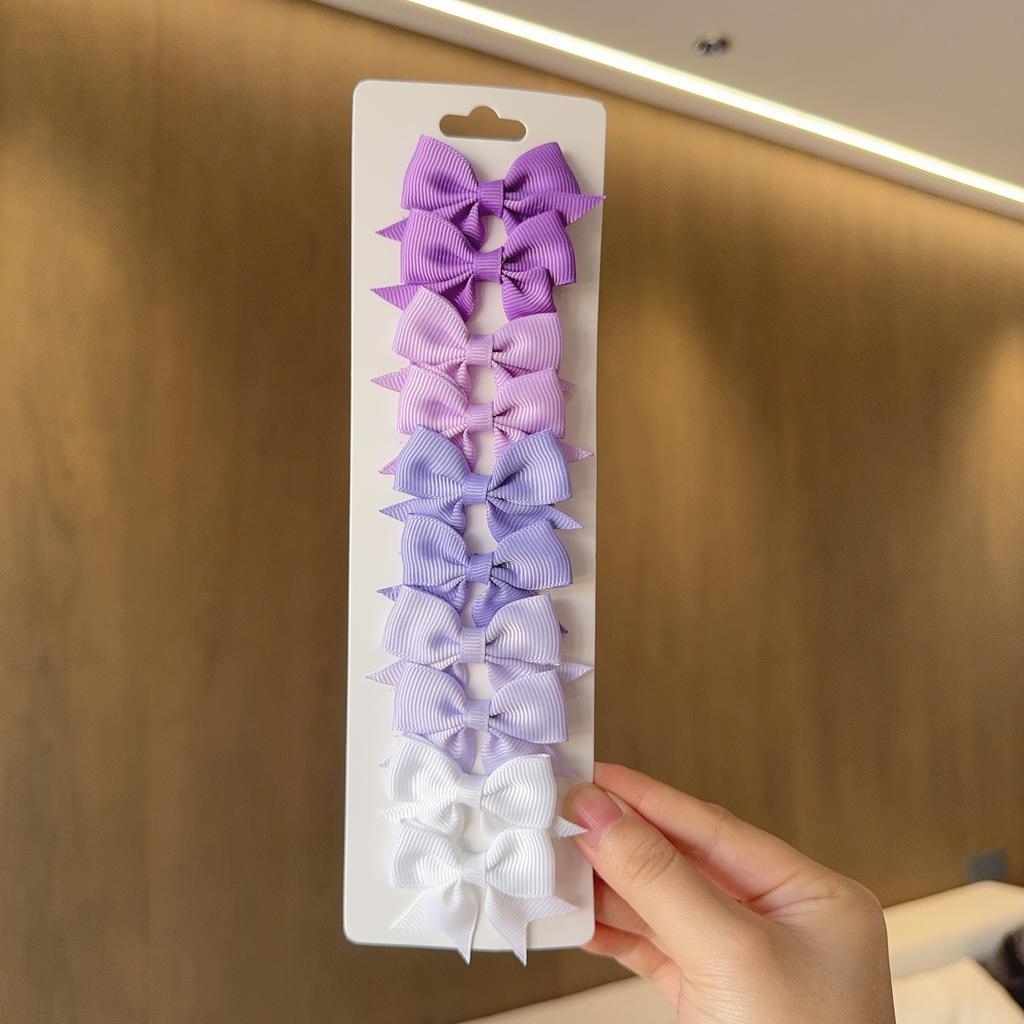 10Pcs/Set New Solid Color Ribbon Kids Bows Hair Clips for Baby Girls Handmade Bowknot Hairpin MiNi Barrettes Hair Accessories