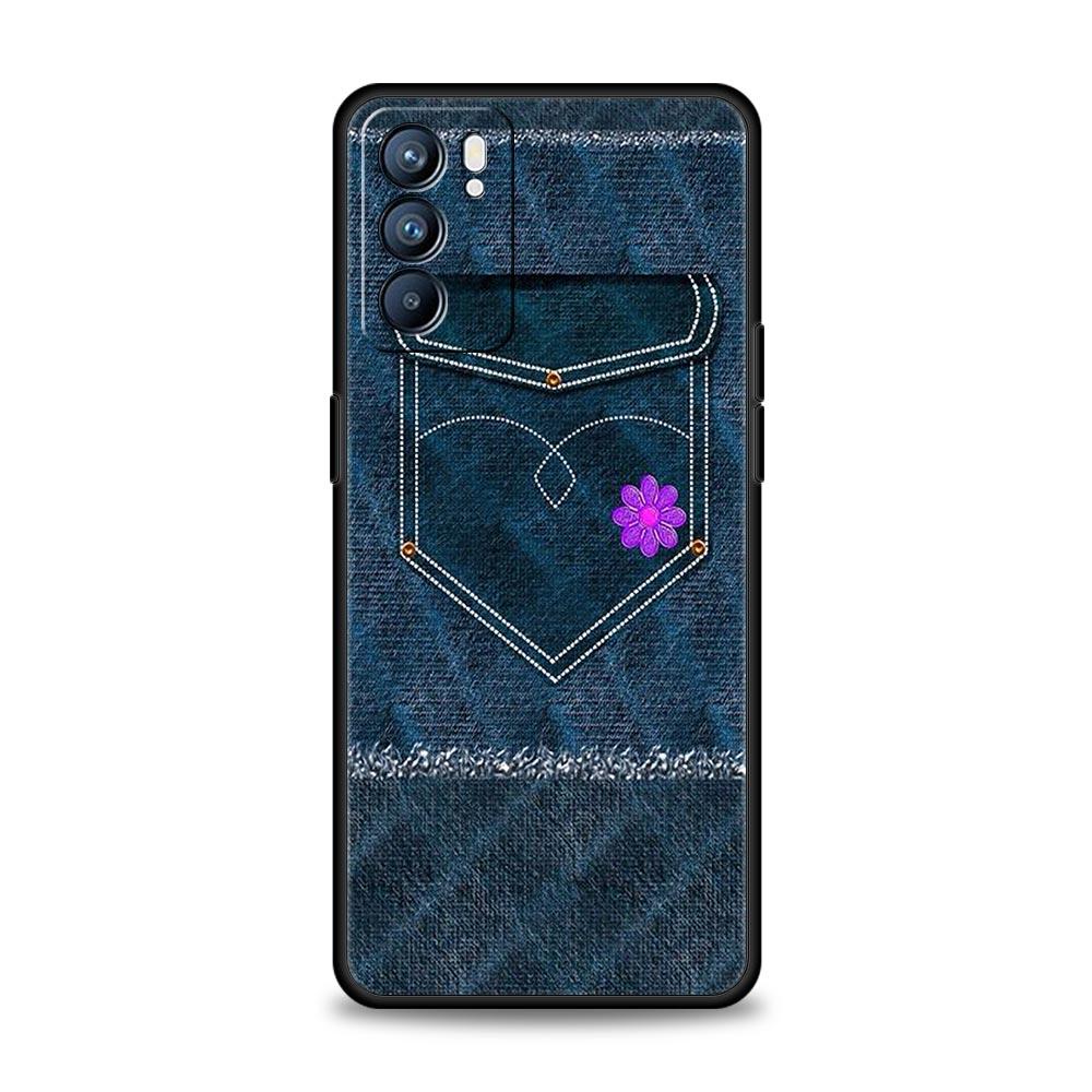 Leather Cloth Pattern Phone Case For Oppo A17 A31 A54 A57 A78 A79 A98 Find X5 X6 Reno 6 7 8 10 11 12 13 F Pro 5G Soft TPU Cover