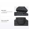 Solid Color Hooded Quilted Casual Lightweight Down Jacket Men Outerwear Black F11M348912F-BK