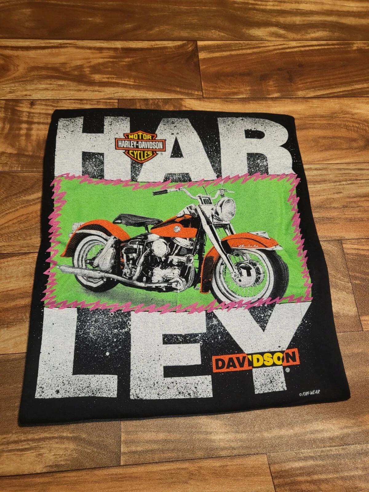

Винтажная Редкая Harley Davidson 1990-х годов Fun Wear Двусторонняя Мотоциклетная Футболка Размер L M