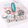8 Pack Turquoise Rings Beach Women Rings Delicate Rings Jewelry Accessories Rings Set Alloy Turquoise Material for Party