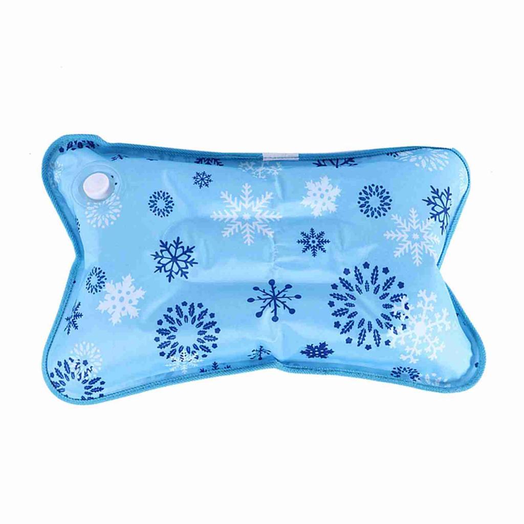 Children Adult Ice Pillow Cooling Cushion Water Pillow for Home Travel (48*30cm Snowflake)