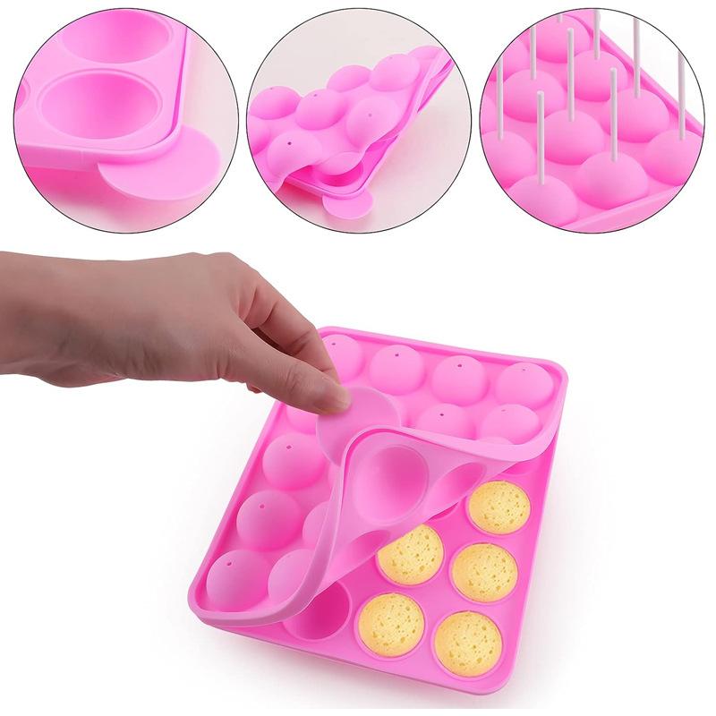 20-Hole Silicone Lollipop Mold Diy Lollipop Chocolate Cookie Candy Making Party Baking Mold Children'S Party Kitchen Tool