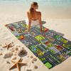 1Pc City Street Adventure Beach Towel, Quick Dry, Multi-Use for Beach Pool Gym Yoga Home Travel, Christmas, Halloween, Xmas Gift M928725