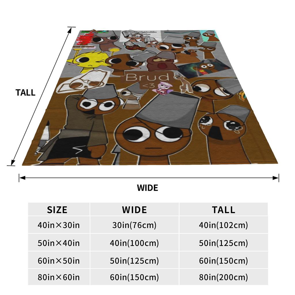 Sprunki Incredibox Cartoon Game Blanket Cozy Soft Throw Blankets for Sofa 50x60 Inch Multi-size Rug Piece