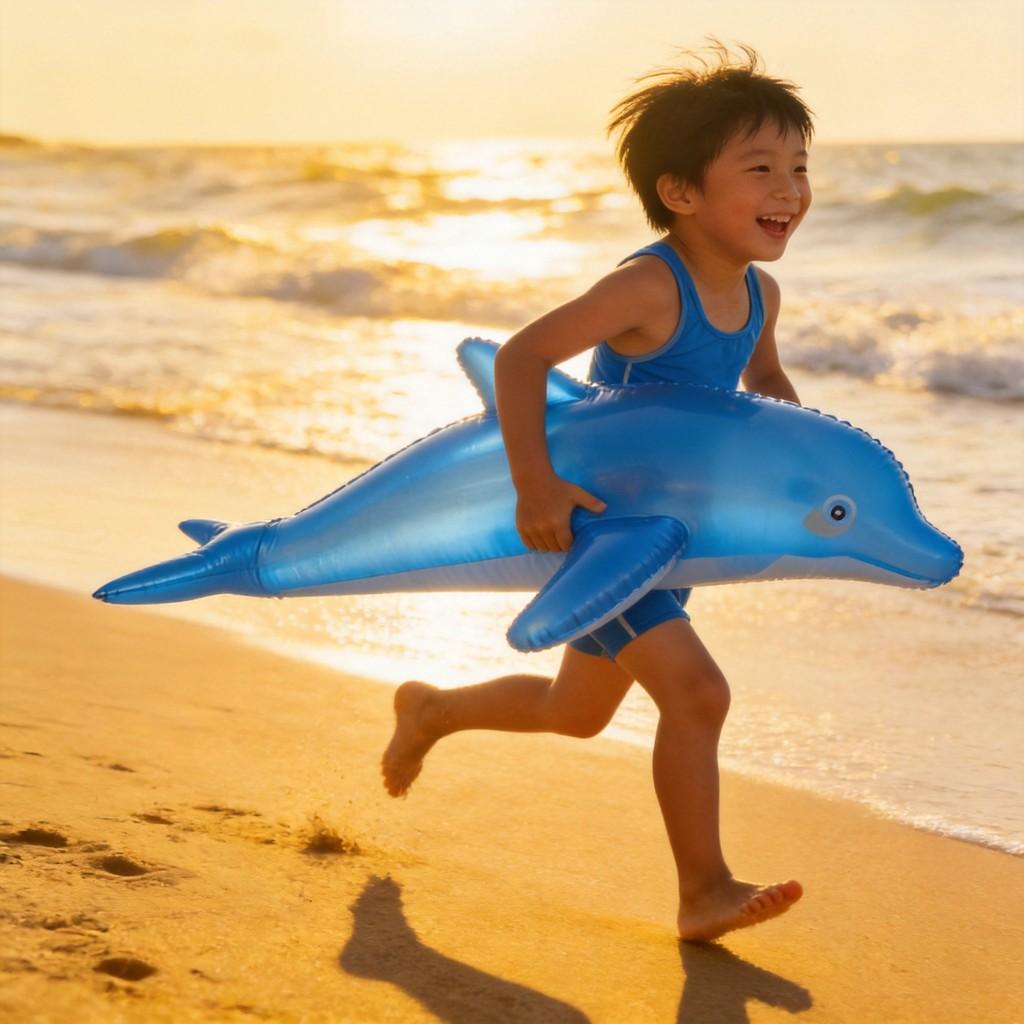 Inflatable Dolphin Animal Toy With Pvc Material For Interactive Play And Family Fun