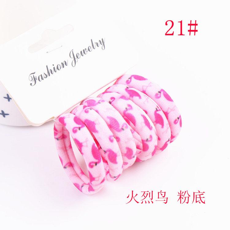 6Pcs/Set High Elasticity Printed Scrunchie Women Girls Children Elastic Hair Rubber Bands Accessories Tie Hair Rope Ring Holder