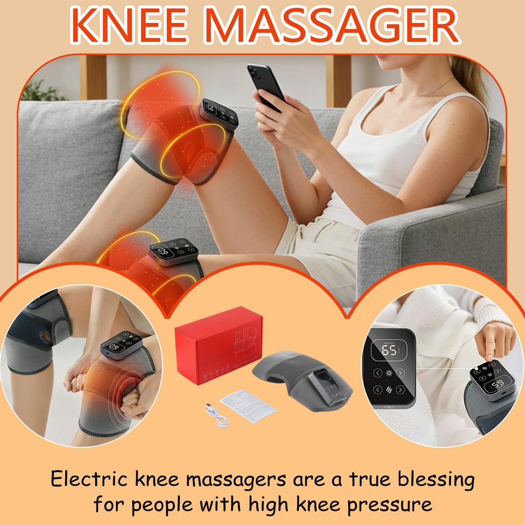 This Smart Knee Massager Uses Unique Graphene Heating Technology. Combined With High Frequency Vibration Massage Of Acupoints