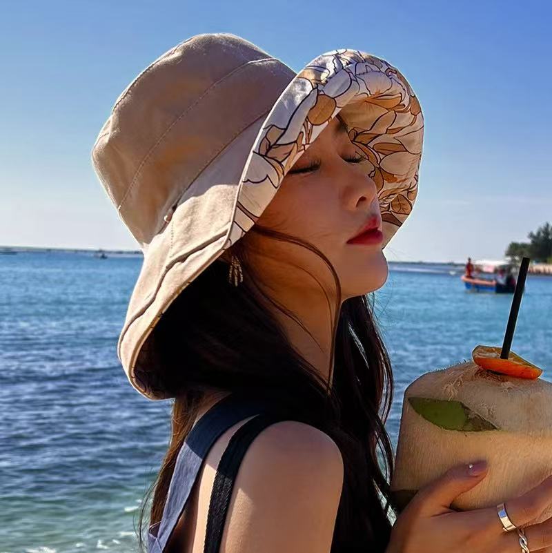 

Women Girls 100% Cotton Bucket Hat Reversible Trendy Fisherman Hats Double Side Wear Fishing Summer Sun Hat хаки