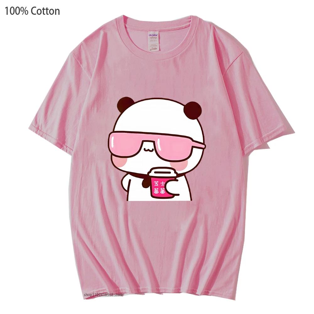Couple Shirt Bubu Is Watching Movie With Dudu Tshirts Cartoon Cute Graphic Tshirt Unisex Kawaii Y2k Top 100 Cotton Unisex Clothes