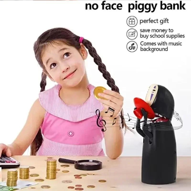 Kreatywny Słoik do Oszczędzania Monet Ozdoba Figurka Anime Bez Twarzy Puszka do Oszczędzania Spirited Away Elektryczny Model Kolekcjonerski Dekoracja Uroczy Prezent