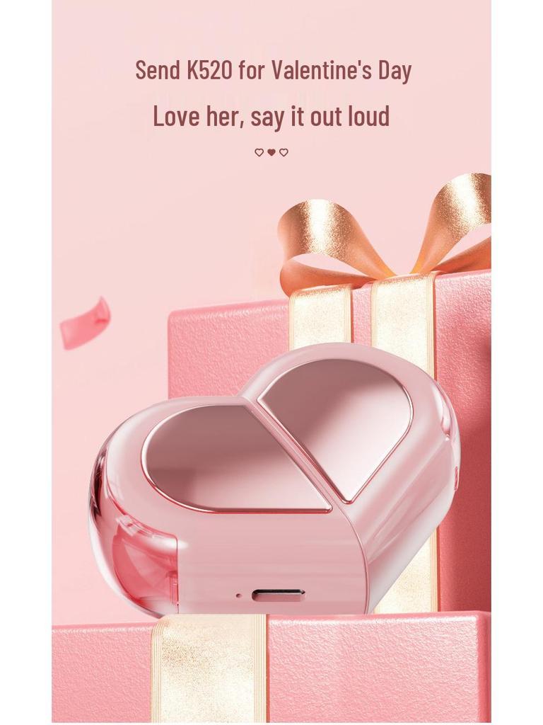 K520 Heart-Shaped Bluetooth 5.3 Wireless Headset with Power Display