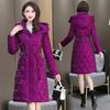 Cotton Clothes Women's Mid-length Disposable Glossy Cotton Jacket Cinched Waist Slimming Padded Jacket 2025 New Winter Thickened Jacket