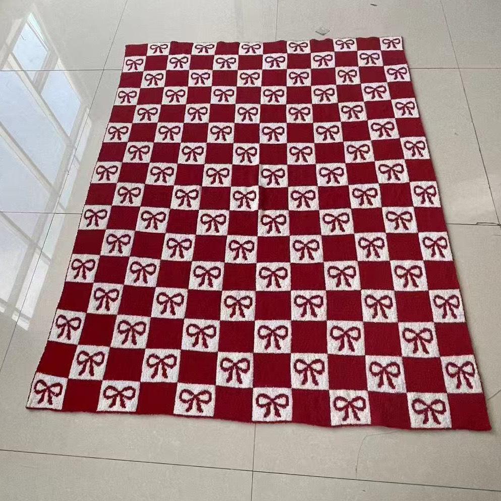Custom Knit Half-Velvet Gingerbread Man Christmas Blanket - Non-Shedding Holiday Gift