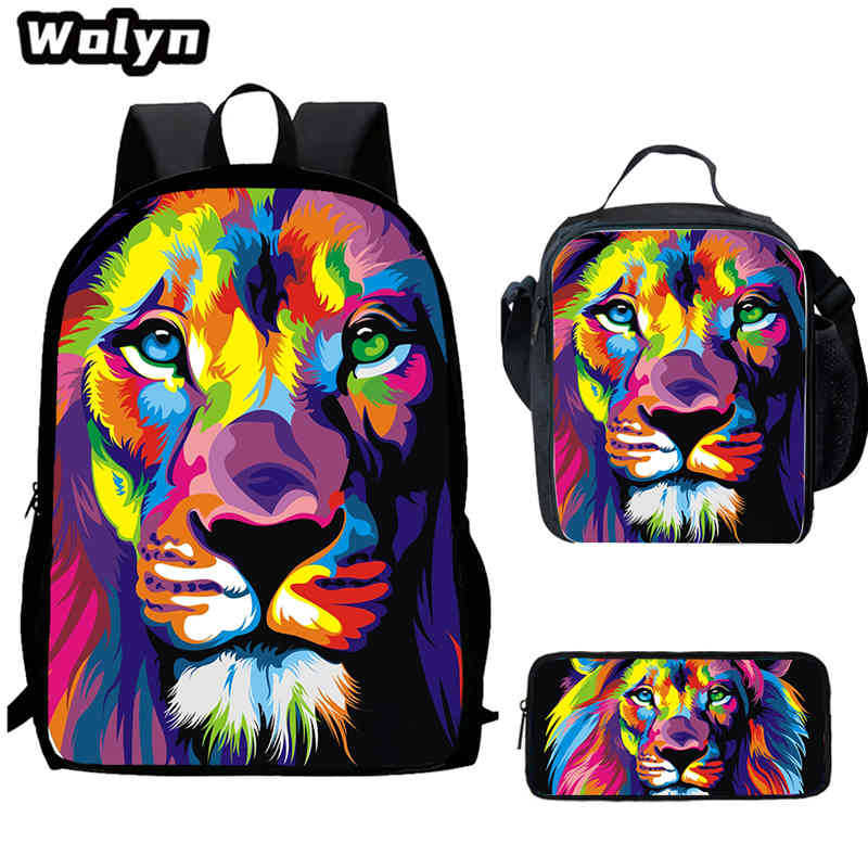 Lion King Schoolbag High Definition Printing Multi-Function Cross-Border Burden Reduction Large Capacity Backpack