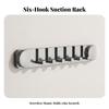 Suction Cup Wall Hook Rack Complimentary 6-Hook for Bathroom, Kitchen