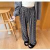 Korean Retro Bow High-Waisted Wide-Leg Silky Pants for Women