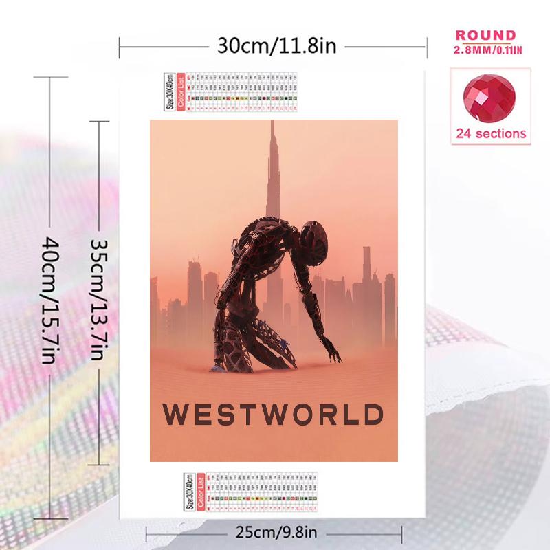 Westworld 100% Round Full Drill 5D DIY Diamond Painting Embroidery Cross Stitch Rhinestone Décor