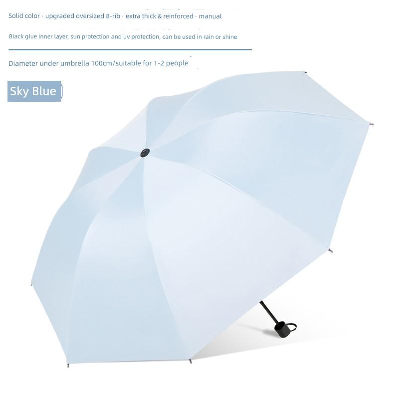 Sunshade and Rain Umbrella, Dual-Purpose, for Men and Women, with Printed Logo, Foldable, Automatic, Wind-Resistant, Thickened and Reinforced, Large