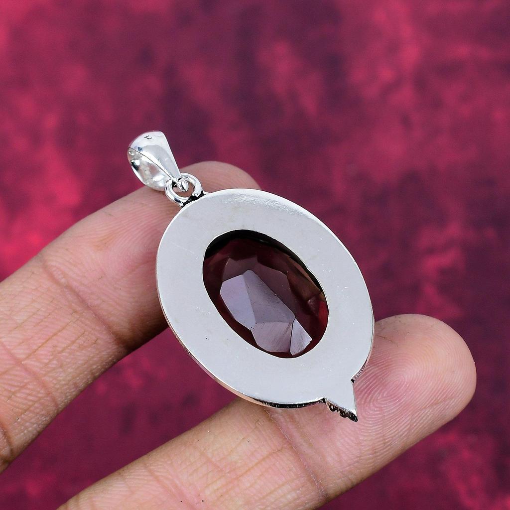 Rökkvarts hänge, 925 massivt sterlingsilver ädelstenssmycke, handgjort hänge, för Thanksgiving