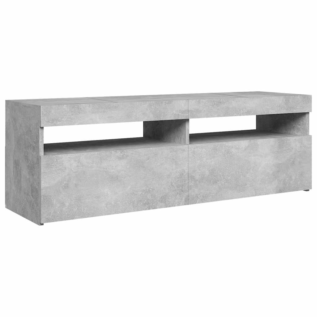 TV Cabinet with LED Lighting Concrete Grey 120 x 35 x 40 cm