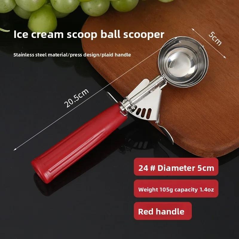 Stainless Steel Fruit Ice Cream Scoop Spoon Practical with Plastic Handle Kitchen Tool Hot Ice Cream Scoop Ice Cream Spoon
