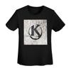 Black Kaamelott Logo On A Gray Background TShirt Women Short Sleeve T Shirts Round Neck Clothes Cotton Summer Tees Streetwear