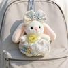 Kawaii Rabbit Plush Pendant with Bow and Fluffy Skirt