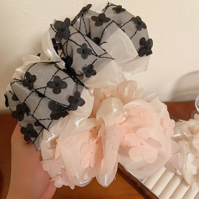 Mesh Flower Bubble Large Hair Clip for Woman Elegant Hark Clip Fashion Girl Bow Hair Clamp