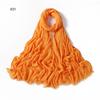 % rayon pleated solid color human cotton two-end beard bag headscarf female, new breathable soft scarf