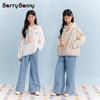 BARRY BANNY Girls' 2026 Spring Light Blue Straight-Leg Jeans