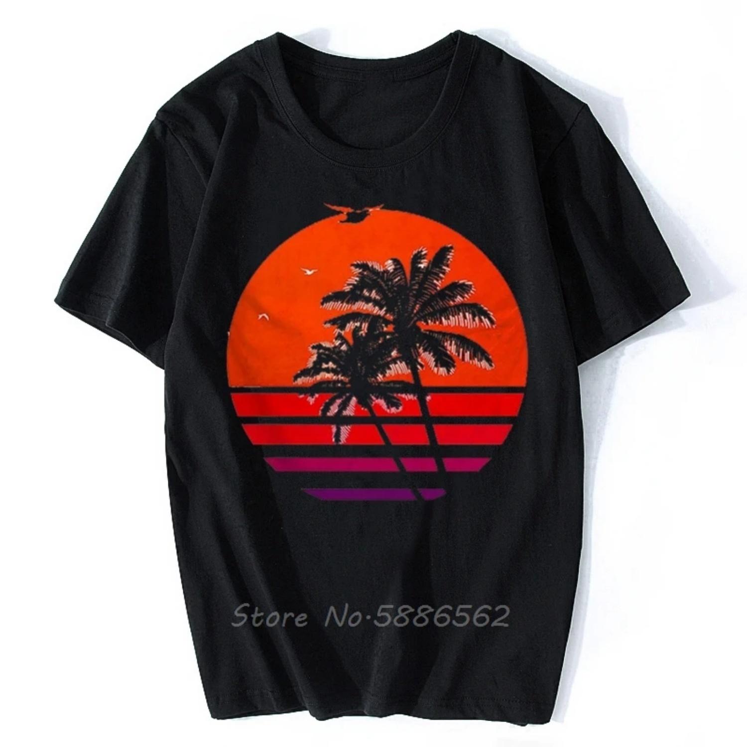Coconut Tree Summer Beach Vibes Funny T Shirt Men  Summer New White Casual Cool Nature t-shirt Homme Tees Harajuku S