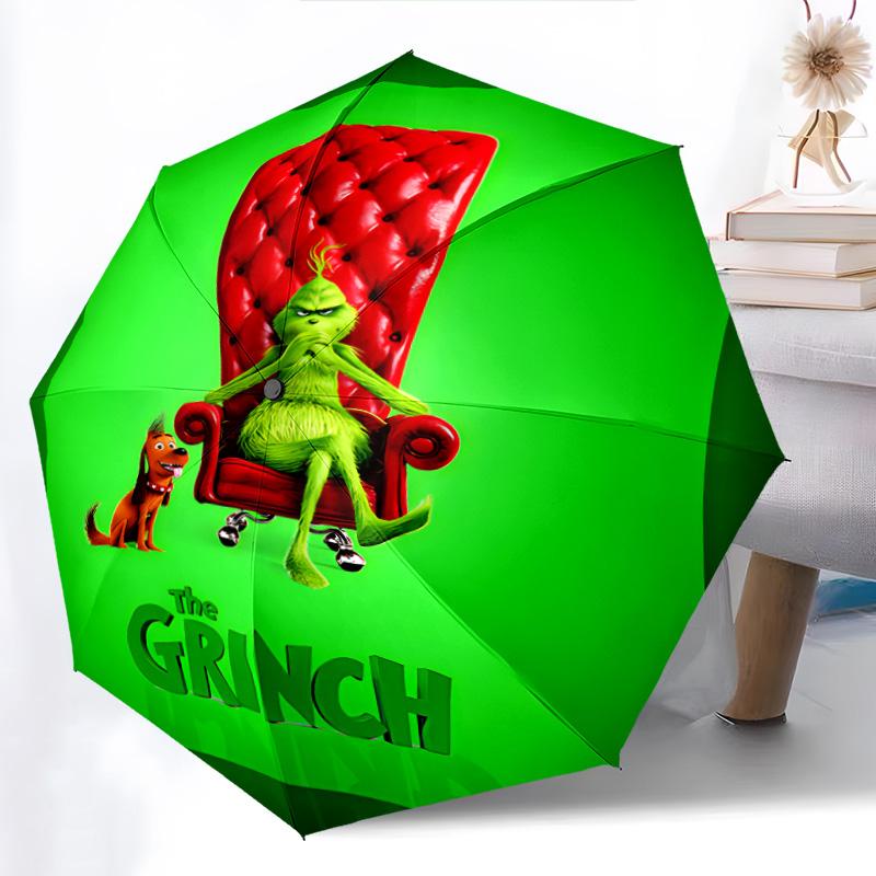 Grinch Christmas  Automatic Umbrella - Suitable Travel Outdoor Portable Umbrella Birthday Gift Daily Essentials