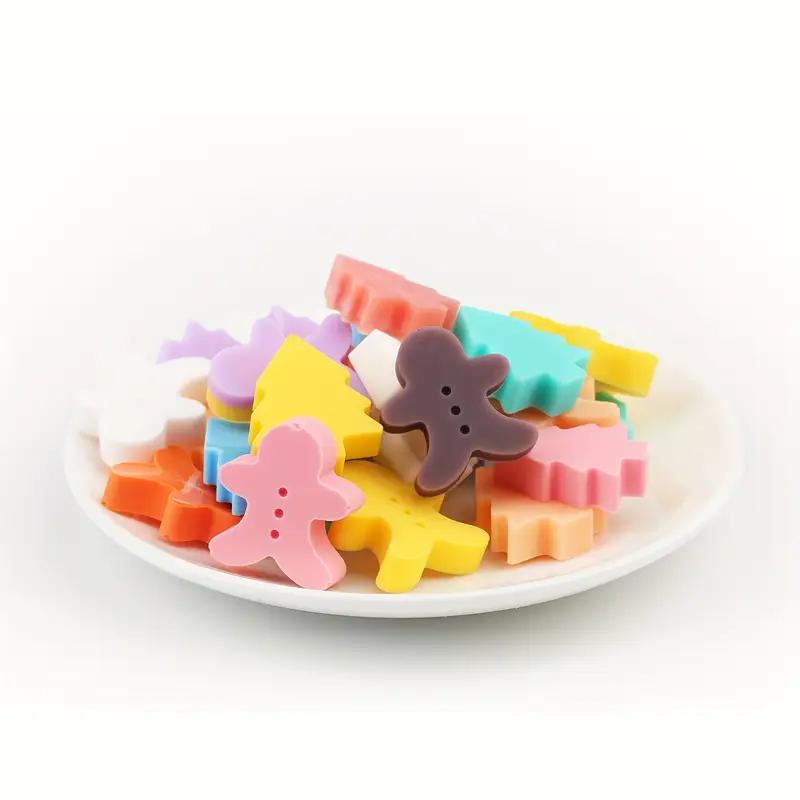 Christmas Silicone Molds 72-Cavity Mini Molds Shaped with Christmas Tree Santa Claus Gingerbread Man Bell Shaped Baking Mold