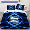 Birmingham City FC Pattern Bedding Uilt Set Uilt Cover Pillowcase Home Decoration Birthday Gift (1 * Duvet Cover + 2 * Pillowcase Without Core)