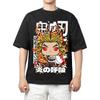 2026 New Demon Slayer Kyojuro Rengoku Printed Short Sleeve Tshirt Mens and Womens Tshirt Mens Tops Sports Tshirt Harajuku