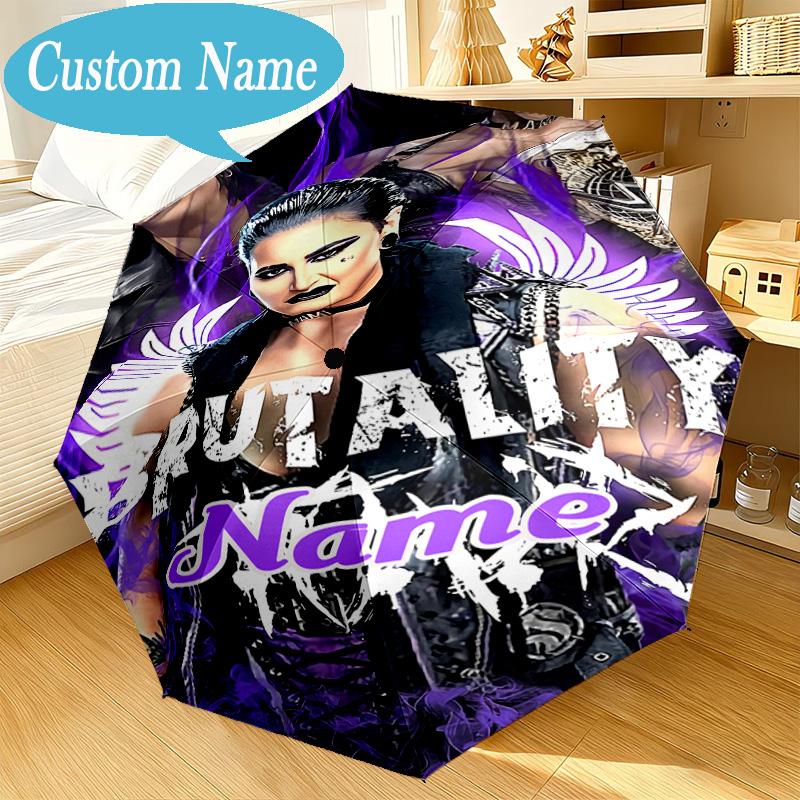 Custom Name Umbrella Champion Rhea wrestling Umbrella 8-Frame for Travel, Camping, Casual Lightweight Portable, Essential for Family Gifts