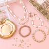 1970pcs light pink clay bead spacer kit, bracelet jewelry making kit, golden bead imitation pearl jewelry making