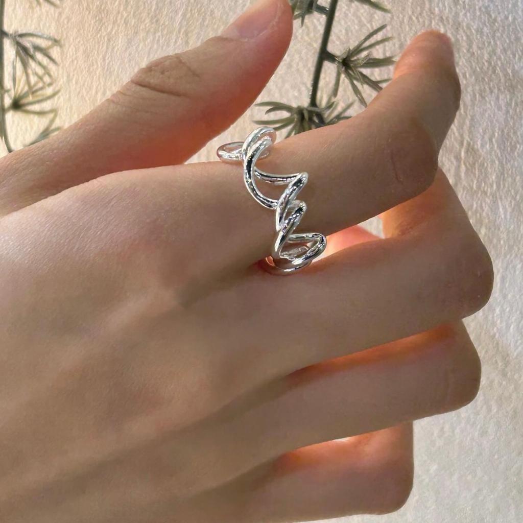 925 Sterling Silver Twisted Wire Aesthetic Rings For Women Engagement Party Jewelry Ladies Accessories Wholesale