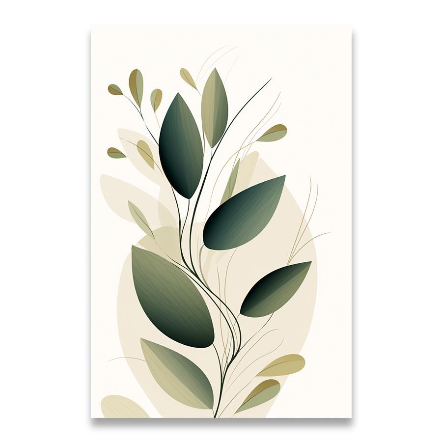 

Декоративные картины Декор стен комнаты Абстрактные постеры для настенного искусства Холст Живопись Геометрические растения Зеленые листья Домашние украшения 20x30cm No Framed